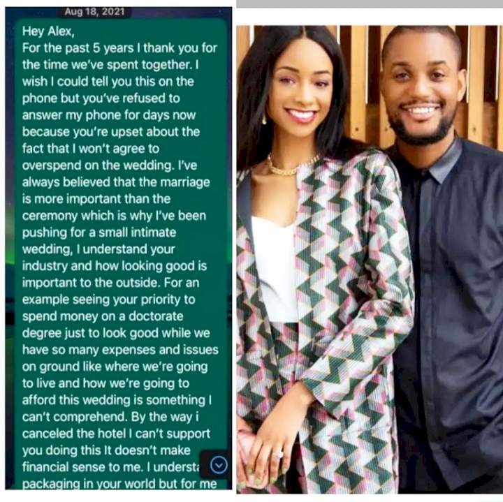 Things fall apart: Purported text messages between Alex Ekubo and Fancy Acholonu surfaces online