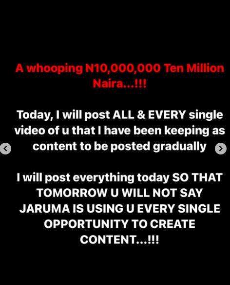 I paid you N10M for the purpose of visibility since you were in the spotlight for marrying an older man - Jaruma reacts after being called out by Regina Daniels