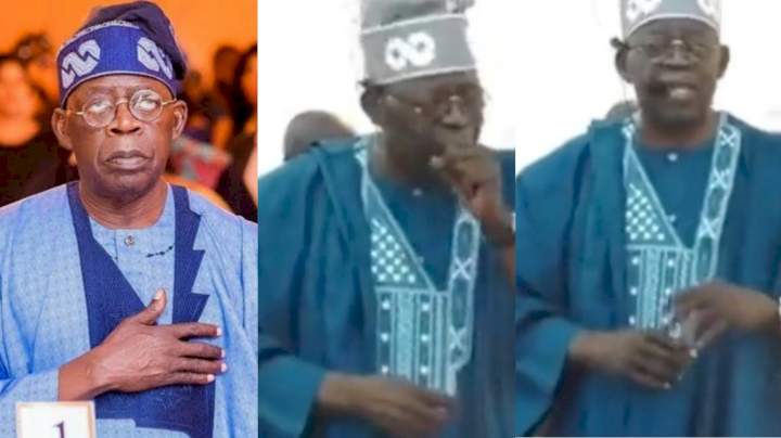 "Why are his hands shaking?" - Reactions as Bola Tinubu declares himself a youth (Video)