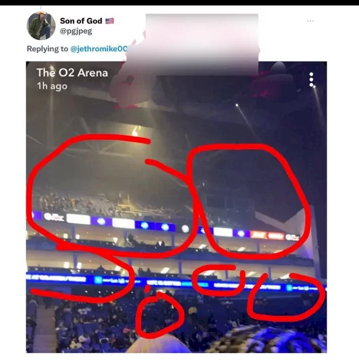 'Davido's O2 concert didn't sell out' - Internet trolls share pictures as proof (Photos)