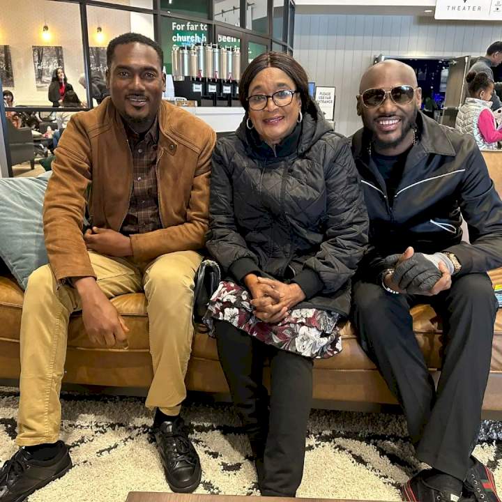 'My gifts from God' - 2Baba's mum gushes as she shares lovely moment with singer and his lookalike brother
