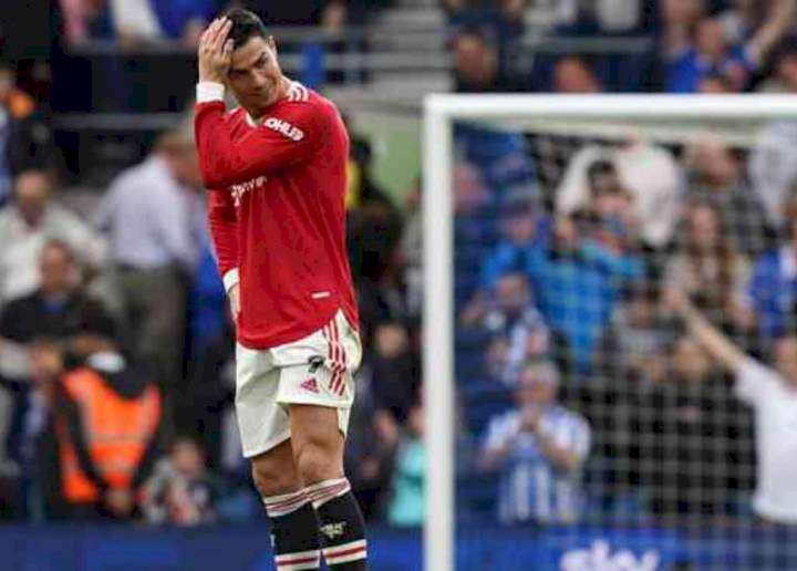 EPL: Cristiano Ronaldo caught laughing as Brighton thrash Man United 4-0