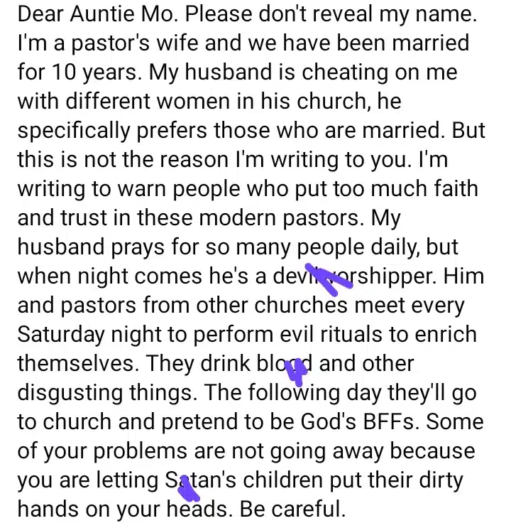 'My husband is cheating on me with different married women in his church' - Pastor's wife exposes baffling secrets