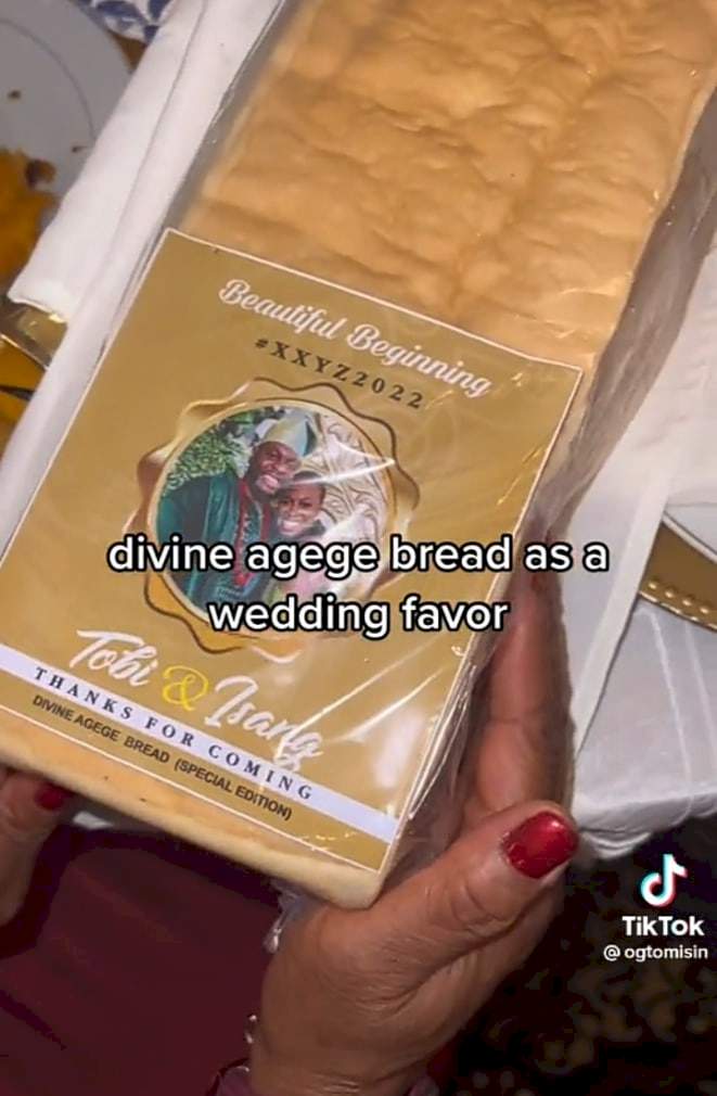 Wedding guests shocked as they receive agege bread as souvenir (Video)