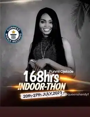 'My 2.5gig data is finishing' - Lady embarking on 168 hours indoors Guinness World Record begs for data