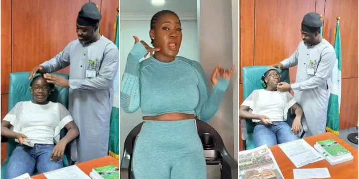 "The Ojoro in this house" - Mercy Johnson jealous as daughter enjoys special treatment at husband's office