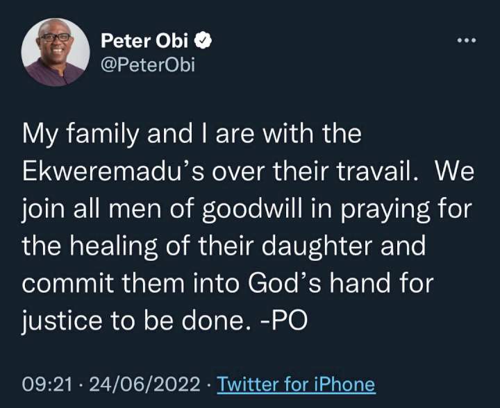 Peter Obi faces severe backlash following comments on Ekweremadu's trafficking case