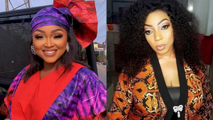 "She tried to throw a bottle at me, but it hit somebody else" - Mercy Aigbe shares her side of story after messy fight with Larrit
