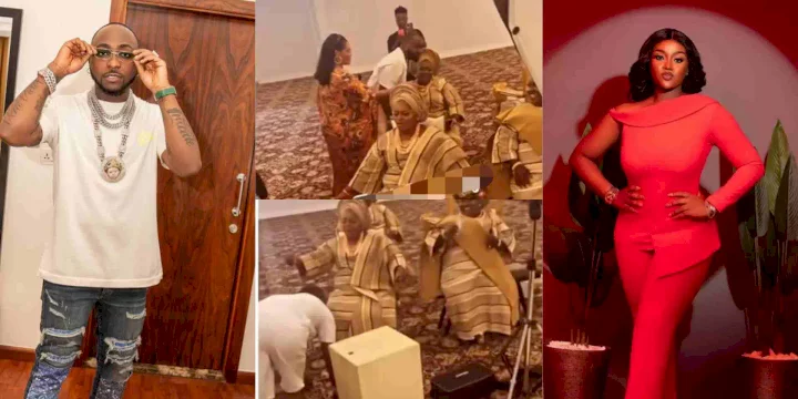 "Women go just dey find trouble" - Fans react to Davido's response to question about Chioma Rowland thrown at him by some elderly women (Video)