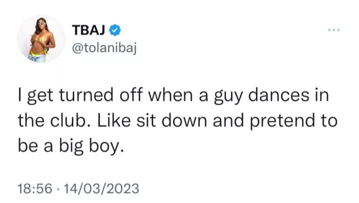 'I can't believe a DJ tweeted this' - Netizens drag Tolanibaj over her tweet about men dancing in clubs