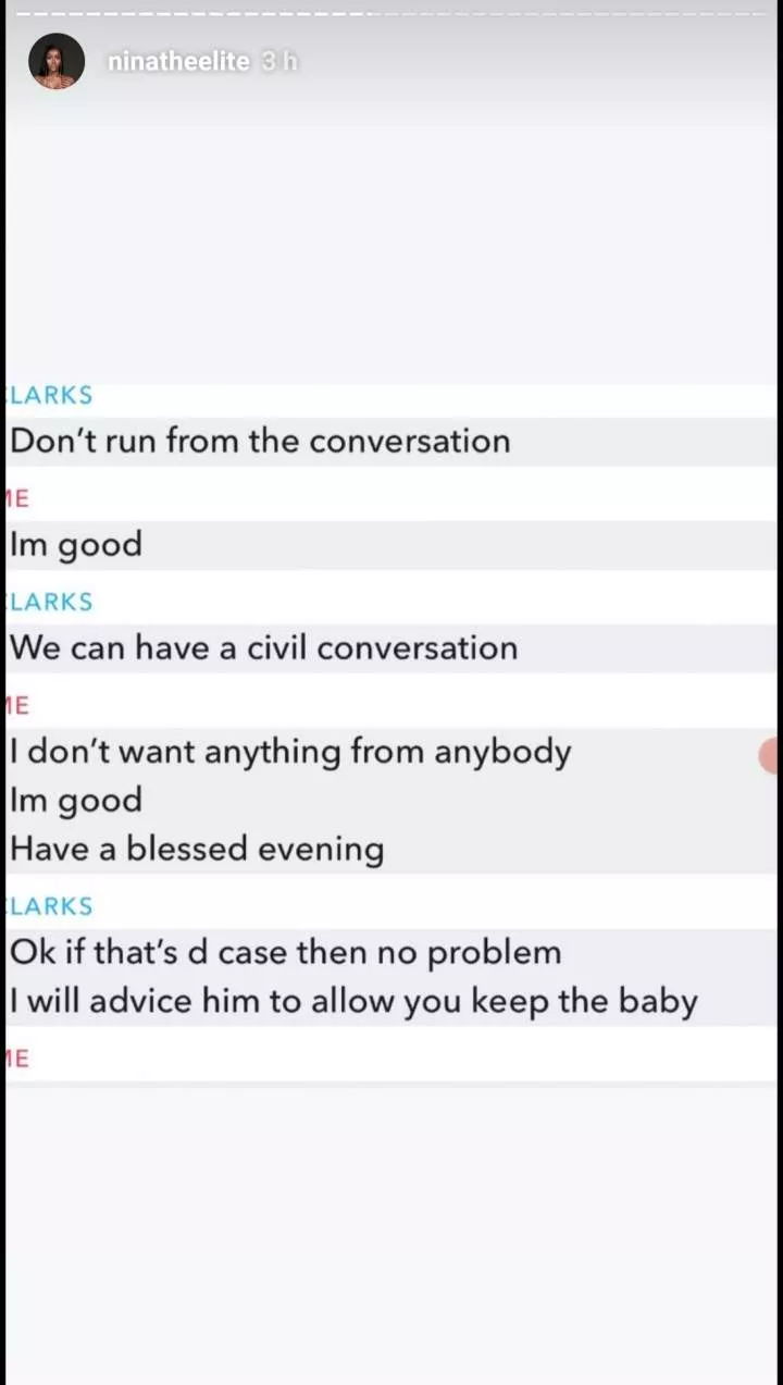 ''Once you deliver the baby, we will do the needful and take full responsibility if it is an Adeleke'' - Anita Brown shares screenshot of chats she allegedly had with a certain 'Clark Adeleke'