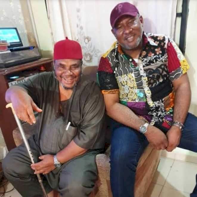 Nigerians react to photo of Pete Edochie and his first son