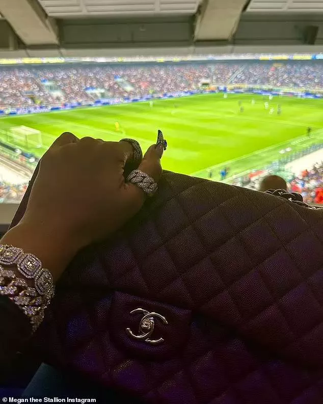 See more photos of Rapper Megan Thee Stallion and football star Romelu Lukaku holding hands at his teammate