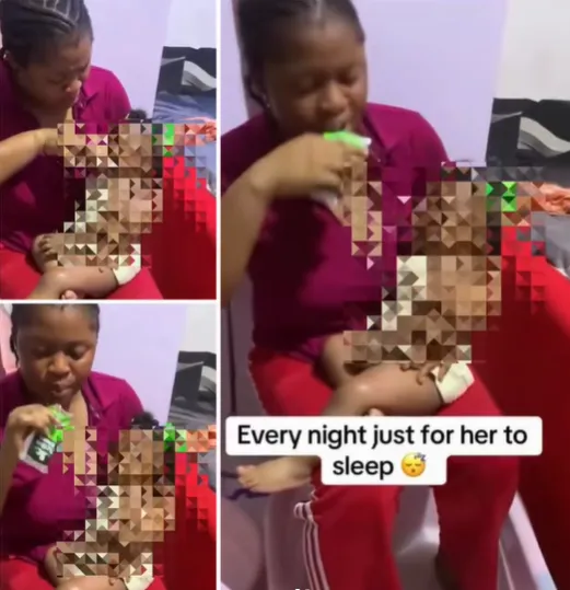 Police reacts to trending video of woman giving her child alcohol so she can sleep better at night (video)