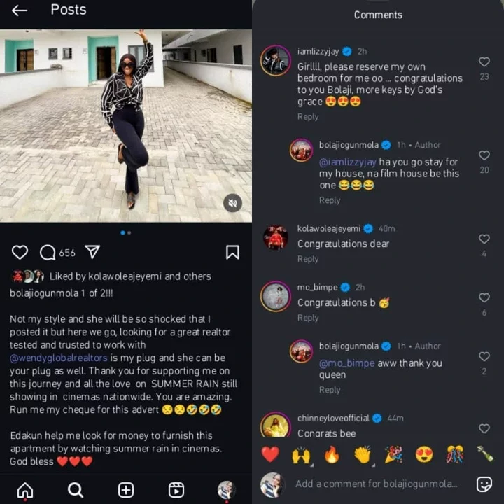 Bolaji Ogunmola Celebrates After Finishing Her Mansion, Begs Fans to Support With Money to Furnish It