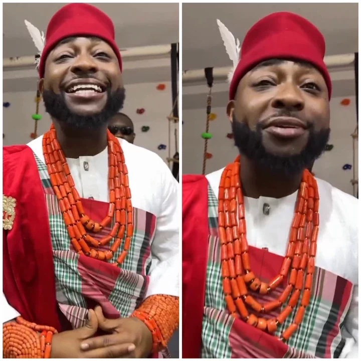 Davido adorns Igbo attire as he heads to venue of his wedding; introduces himself in Igbo (video)