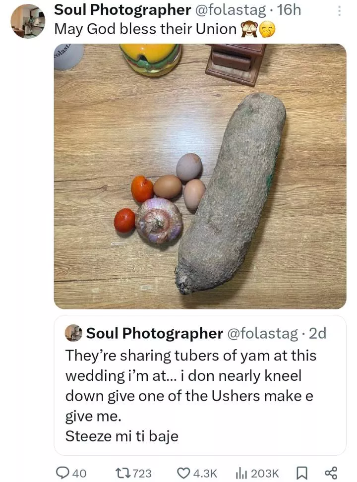 Reactions as guest shows useful items shared at a Lagos wedding