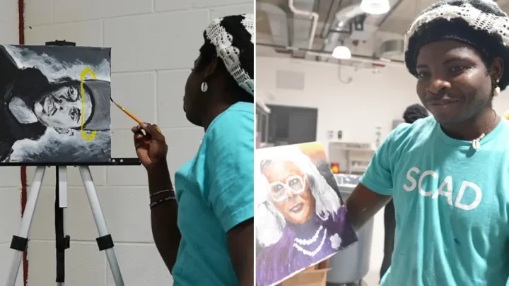 Nigerian art student, Chancellor Ahaghotu breaks decade-old Guinness World Record record for the longest painting marathon
