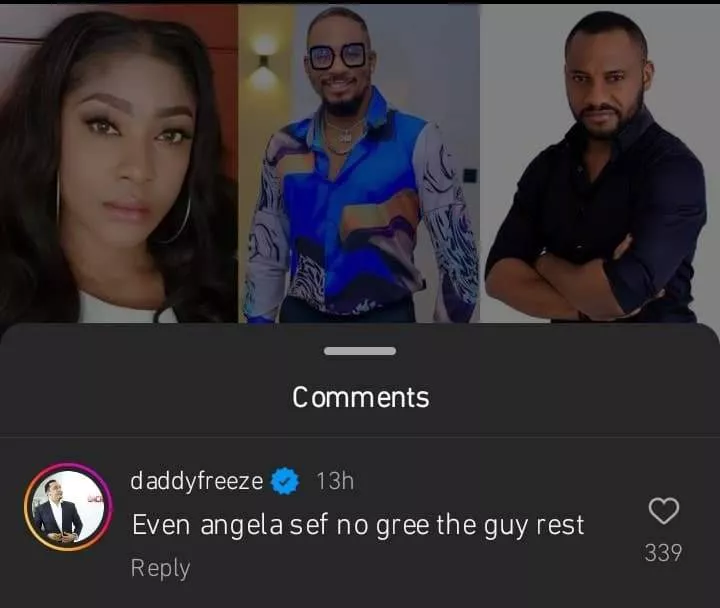 Daddy Freeze reacts after Angela Okorie dragged Yul Edochie over comment on Junior Pope's demise