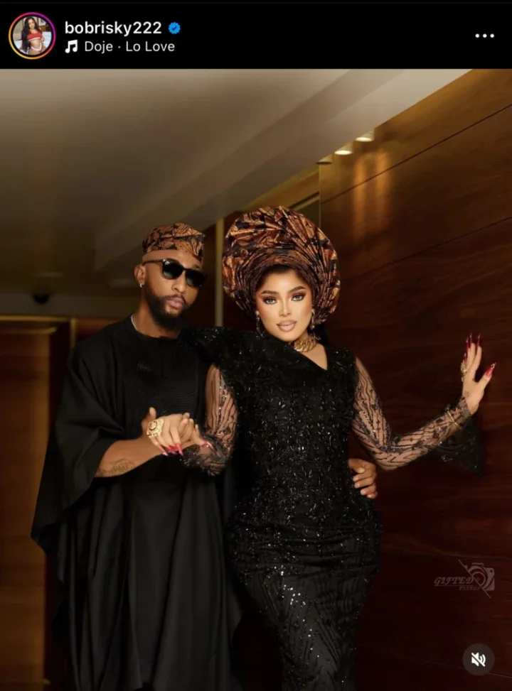 'Na baby bump pics we need next' - Reactions as Bobrisky shares couple pictures with new man