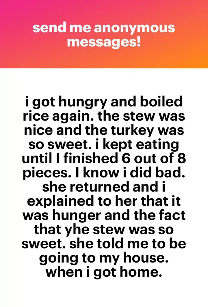 'How my side chic kicked me out for eating 6 pieces of turkey in her house' - Man recounts