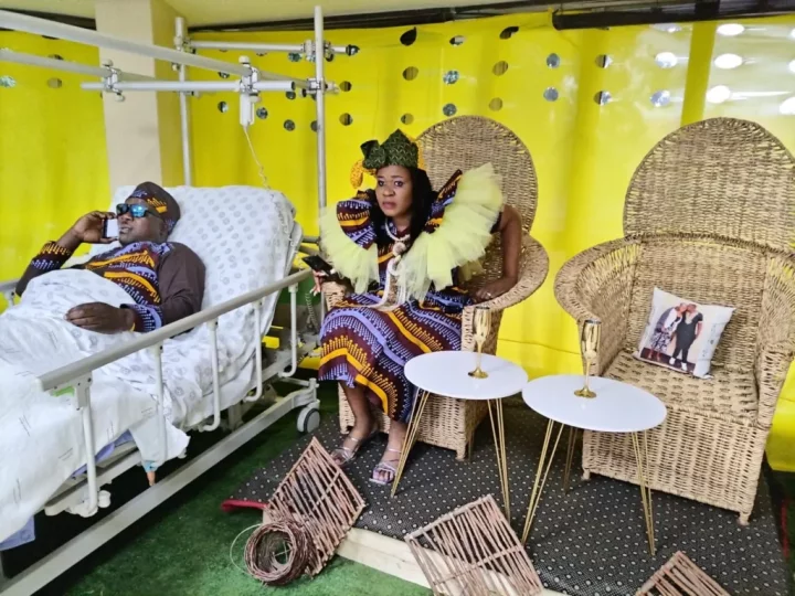 'By fire by force' - Reactions as South African groom gets married to his bride on hospital bed