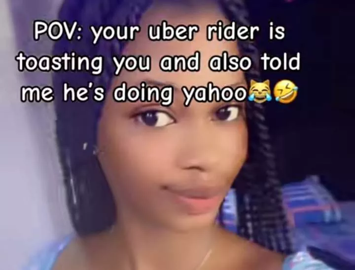 Nigerian lady exposes Uber driver who boasts of being a Yahoo boy, vows to teach her if she dates him