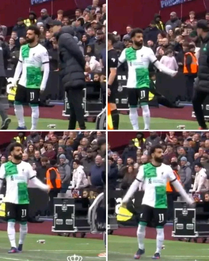 Mohamed Salah and Jurgen Klopp in Heated Exchange on Touchline