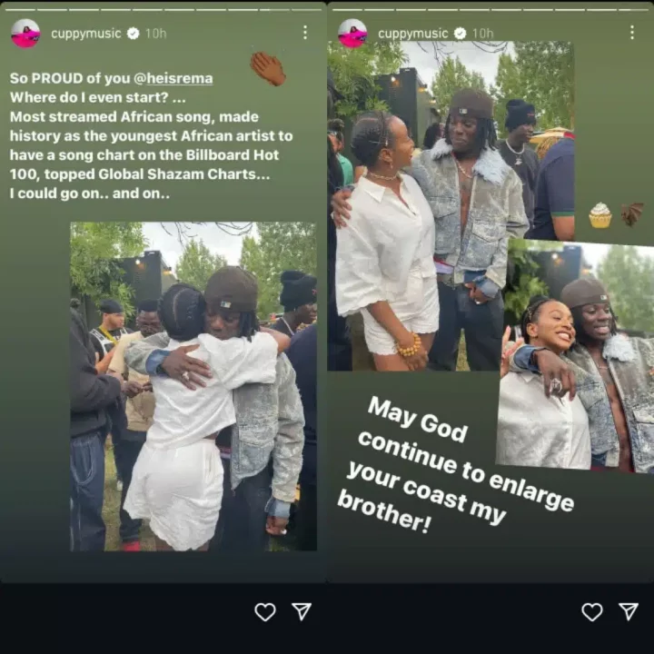 DJ Cuppy starstruck as she links up with Rema