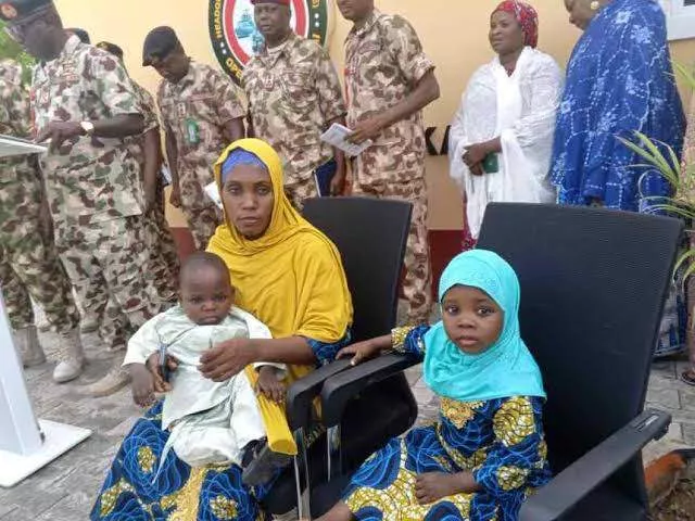 "I was married to 8 terrorists and gave birth to 3 children" rescued Chibok girl with 2 kids speaks after 10 years in captivity