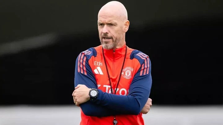 Erik ten Hag during Manchester United training.