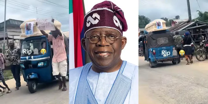 Nigerian protesters spark outrage with President Bola Tinubu's photo on coffin