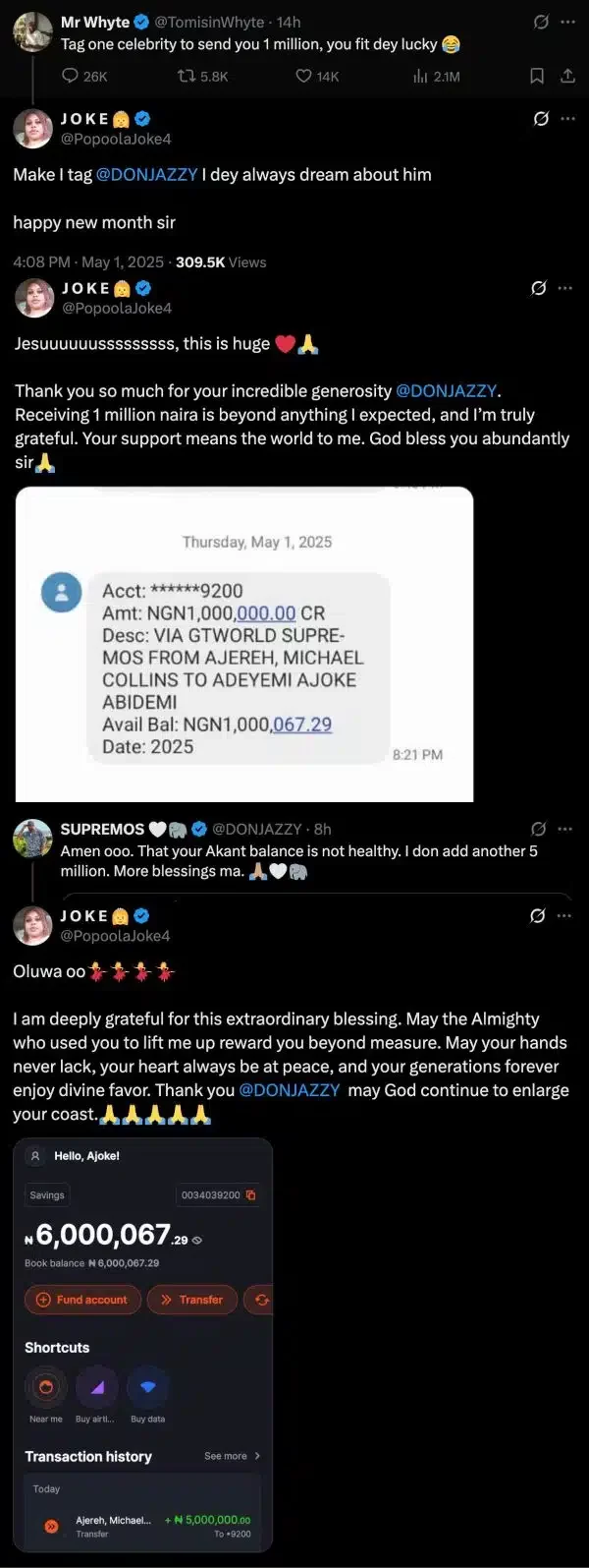 Don Jazzy gifts fan N6M for having 'unhealthy looking account balance'