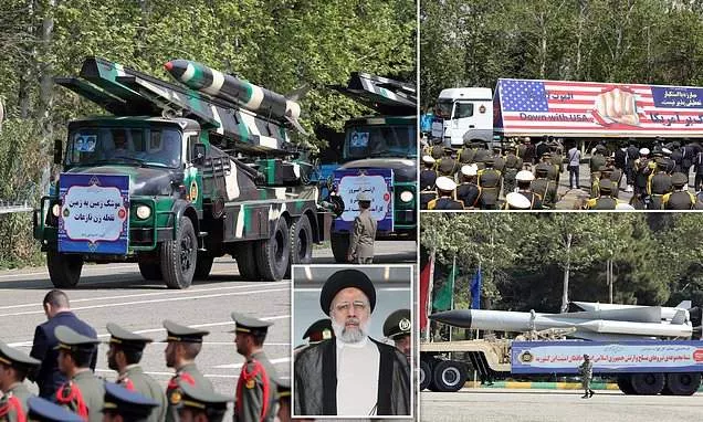 Iran stages huge parade of weapons as it warns Israel will be met with 'massive and harsh' response if it stages even the 'tiniest invasion (Photos)