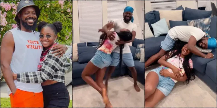 "Match made in heaven" - Adekunle Gold and Simi stir reactions with adorable play like kids
