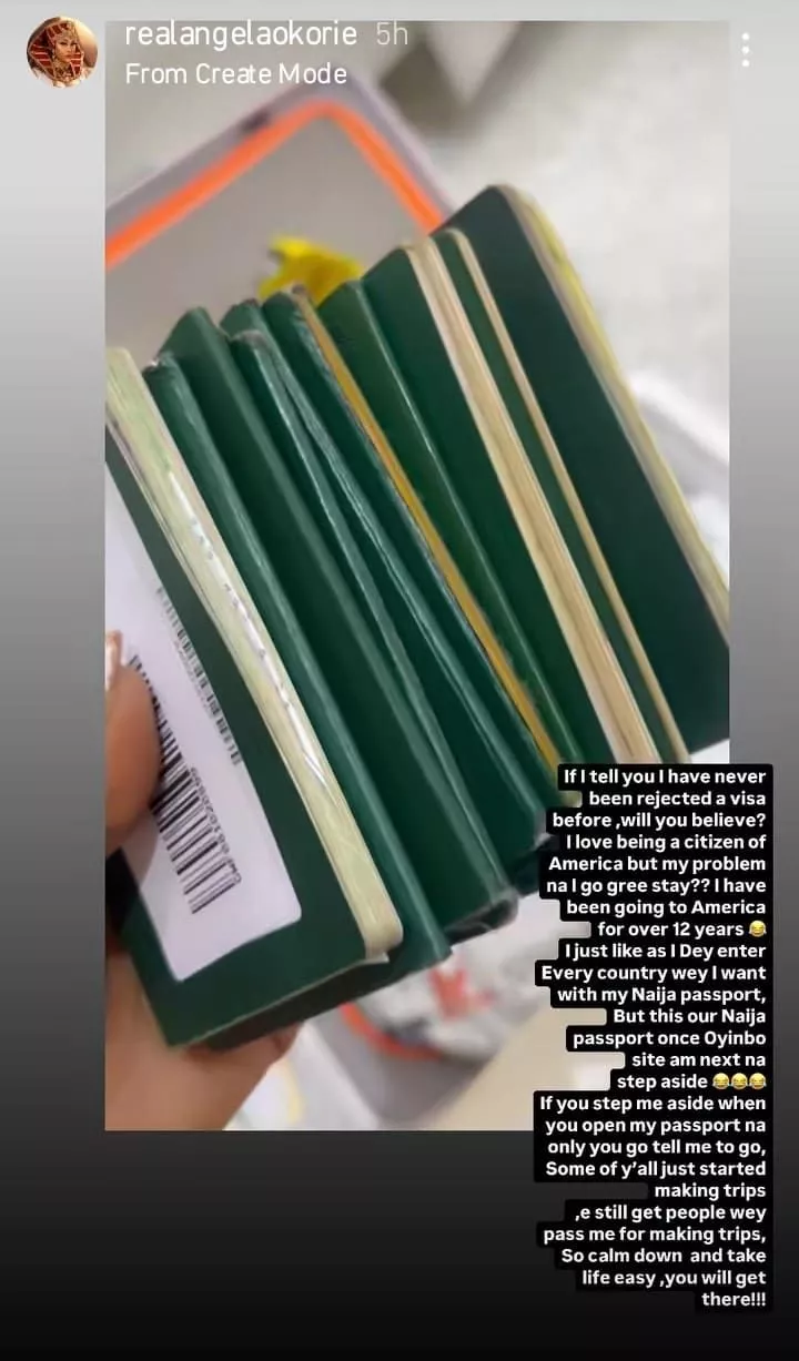 I Have Never Been Rejected a Visa Before - Angela Okorie Brags, Shows Off Her Passports