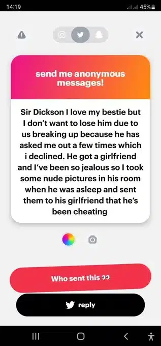 Lady narrates how she made her male bestie lose his girlfriend