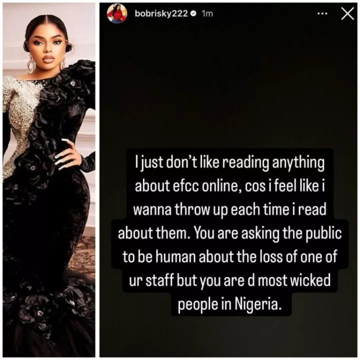 You are the most wicked people in Nigeria - Bobrisky to EFCC