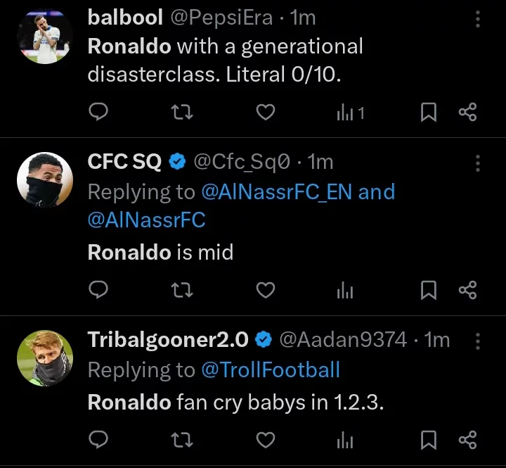 ALN 1-1 ALH: Fans Blast Cristiano Ronaldo After Having a Terrible Performance in Today's Match