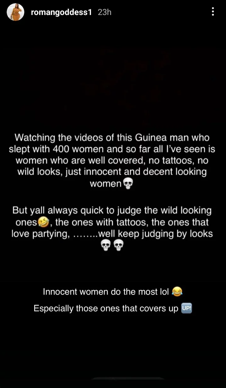 Socialite, Roman Goddess Shares Her Observation On Equatorial Guinea's Baltasar Engonga's Leaked Videos With 400 Women