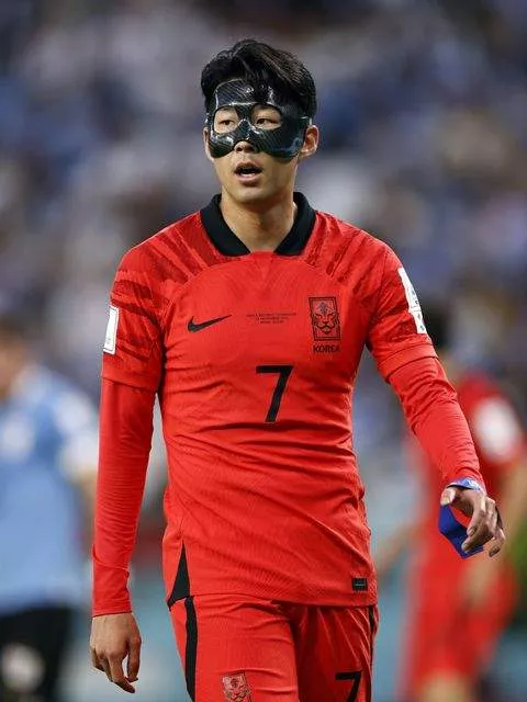 Heung-Min Son of Korea Republic during the FIFA World Cup against Uruguay on November 24, 2022.