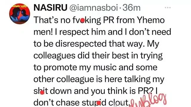 Nasboi claps back at Yhemolee after being rubbished over career switch