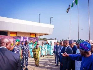 'Come here, my friend' - Tinubu calls Papa Ajasco over as he spots him at Lagos Airport