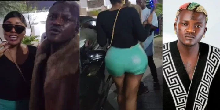 "Come and control this girl" - Portable reacts as highly endowed lady loses it after meeting him (Video)