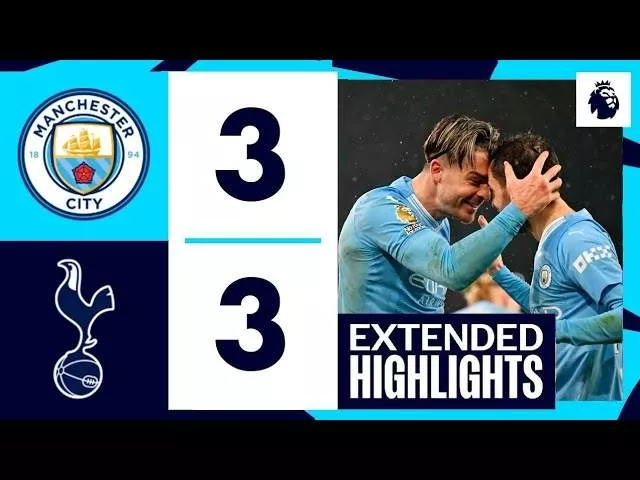 Manchester City 3 - 3 Tottenham Hotspur (Dec-03-2023) Premier League Highlights