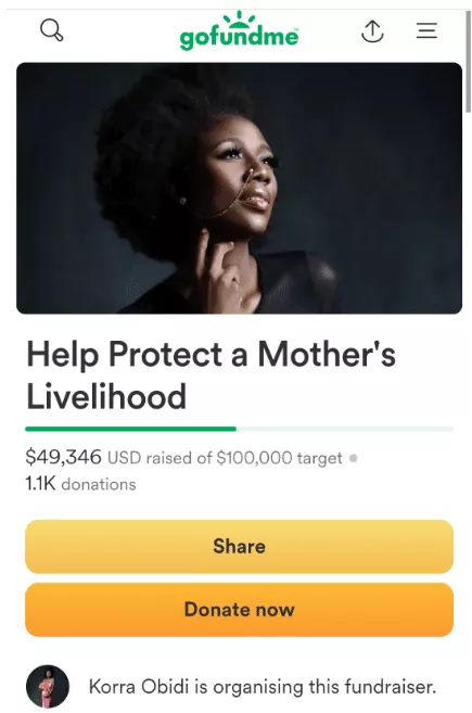 Korra Obidi over the moon as fans donate over $49k to her GoFundMe in less than 24 hours amid legal battle with ex-husband