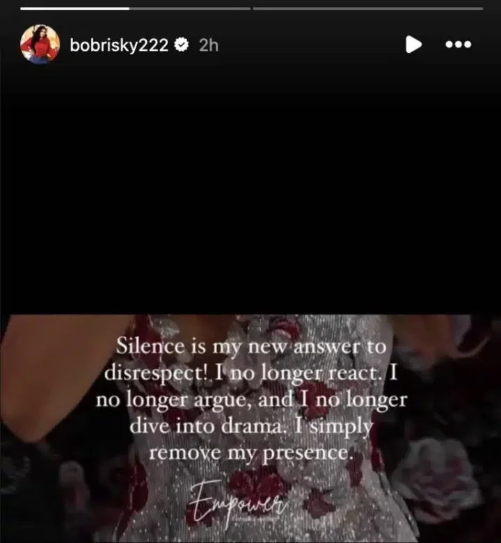 VDM: 'Silence is my new answer to disrespect' - Bobrisky speaks