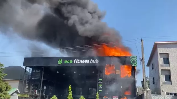 PICTORIAL: Fire guts popular fitness centre in Abuja