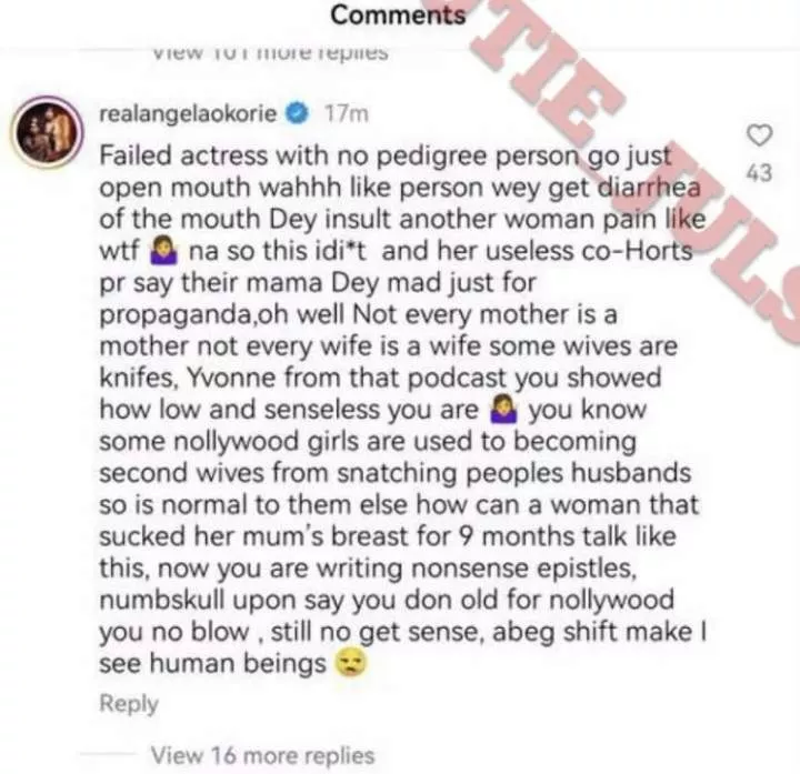 Angela Okorie blasts Yvonne Jegede over her recent podcast episode