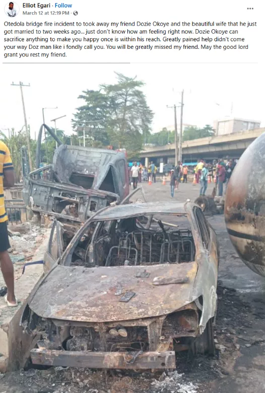 Newlywed couple loses life weeks after wedding in Otedola bridge gas tanker explosion